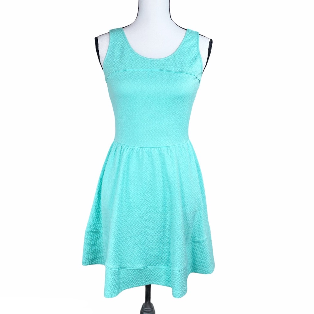 Aqua Mint Green Sleeveless Skater Dress